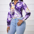 Ladies' Fashionable and Elegant Spring Summer Shirt with A Collar and Fashionable Print, Comfortable And Casual Long Sleeved Shirt Top