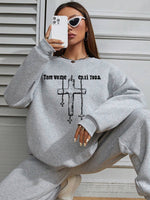 Comfortable Women's Hoodless Sweatshirt- Cross Print