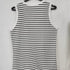 Ladies' Black And White Striped V-neck Sleeveless Tank Top