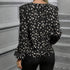 Ladies' Elegant Temperament Commuting Round Neck Floral Long Sleeved Shirt, Fashionable And High-end Top