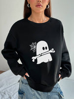 Cute Women's Hoodless Sweatshirt- Ghost Print