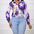 Ladies' Fashionable and Elegant Spring Summer Shirt with A Collar and Fashionable Print, Comfortable And Casual Long Sleeved Shirt Top